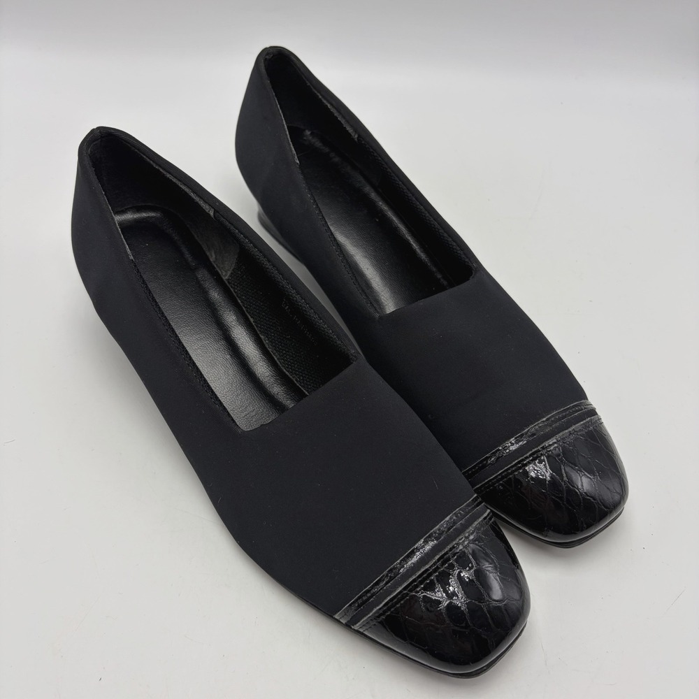 Magdesian California Black Womens 8.5 M Classic Pump Shoes Slip On Block Heels